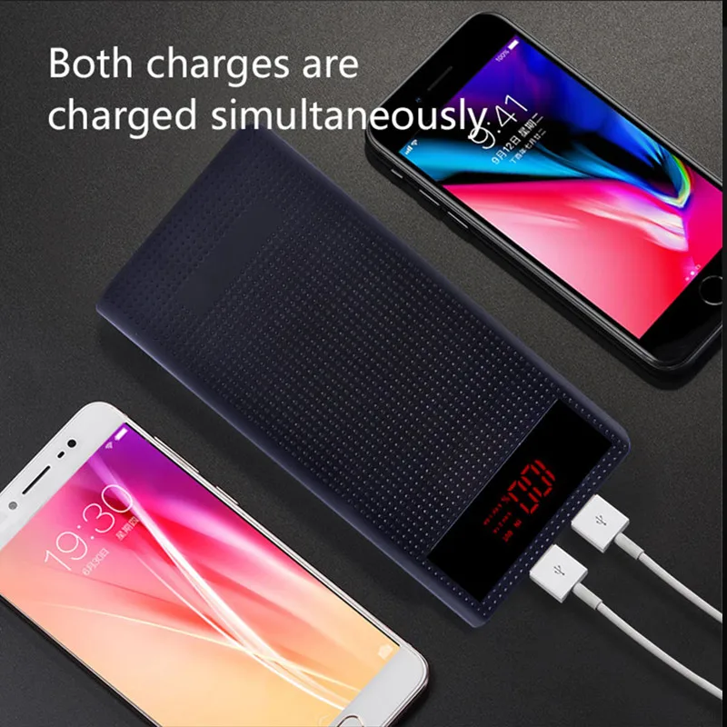

30000MAh Power Bank with LED Screen Display Dual USB Charging Power Bank External Battery Charger Cases Portable Sale
