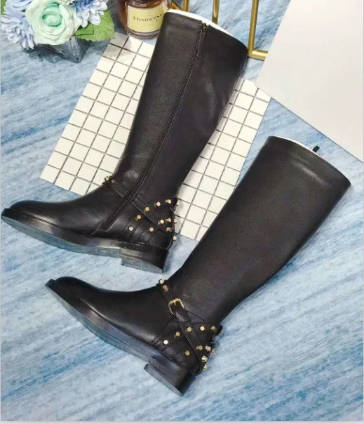 

Genuine Leather Women's Shoes Coarse Latest Fashion Winter Women Boots