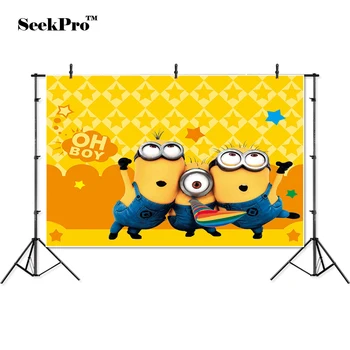 

SeekPro Minions stars children kids birthday Banner Photo Background Printed Studio Professional Indoor Photographic Backdrops