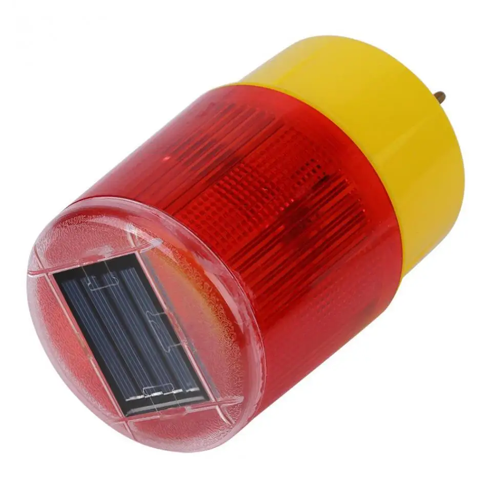Red Solar LED Warning Light Signal Light Flash Alarm Lamp Traffic Road Boat Light Beacon For Industrial High Quality Light