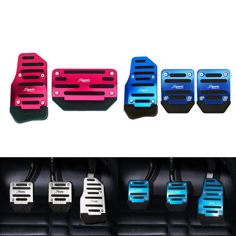 Universal Car Automatic Catch Manual Clutch Throttle Brakes Foot Pedal Pads Cover Non Slip Aluminum Alloy
