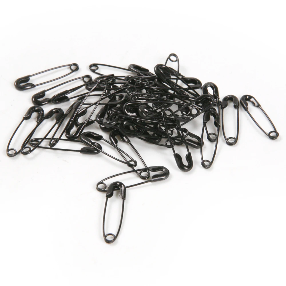 

50/100pcs Black Iron Safety Pins 19mm Sewing Fasten Mini Costume Brooch Clothes Tag Accessories DIY Handmade Craft Supplies