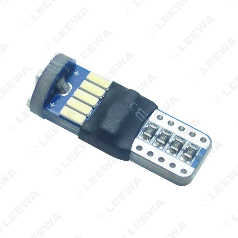 LEEWA 50 шт. DC12V ~ 16 в 6000 6500K белый 15SMD 4014 T10 клиновидный объектив СВЕТОДИОДНЫЙ