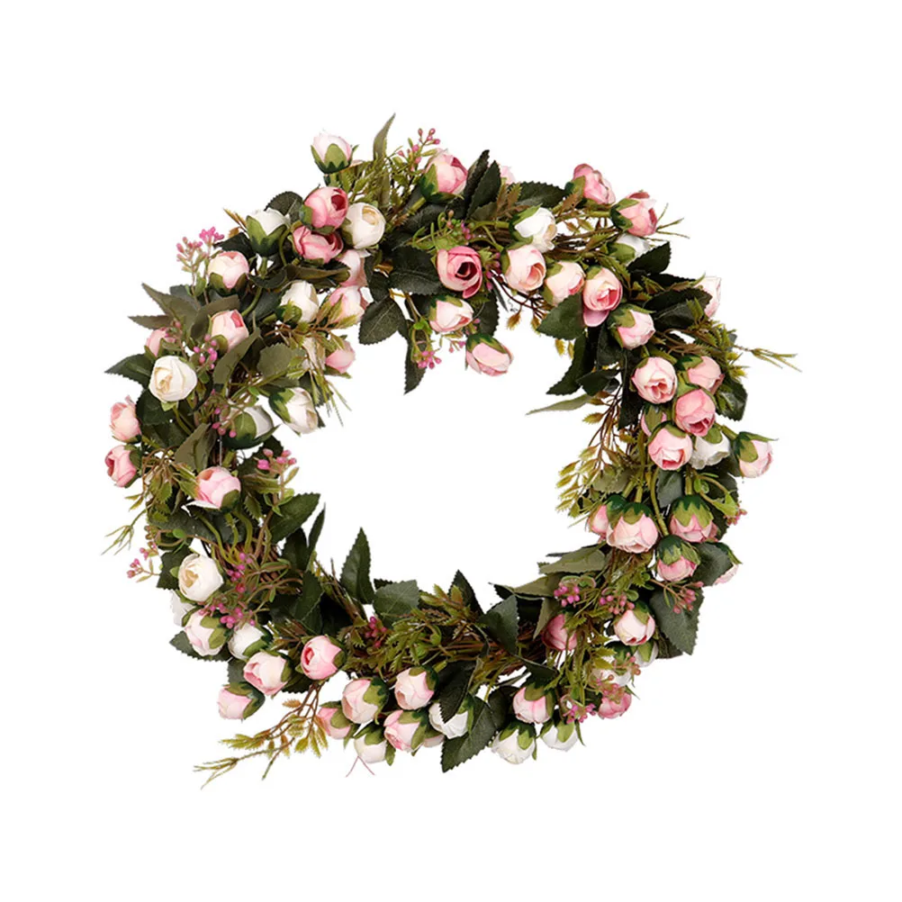 

Rose Artificial Flowers Garland European Door Wall Decorative Flower Door Wreath For Wedding Home Christmas Decoration
