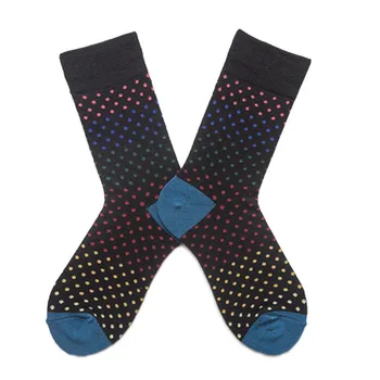

Small Circle Point Gradual Change Color Personality All-match Cotton Happy Funny Men Dress Socks Harajuku Hip Hop Street Style