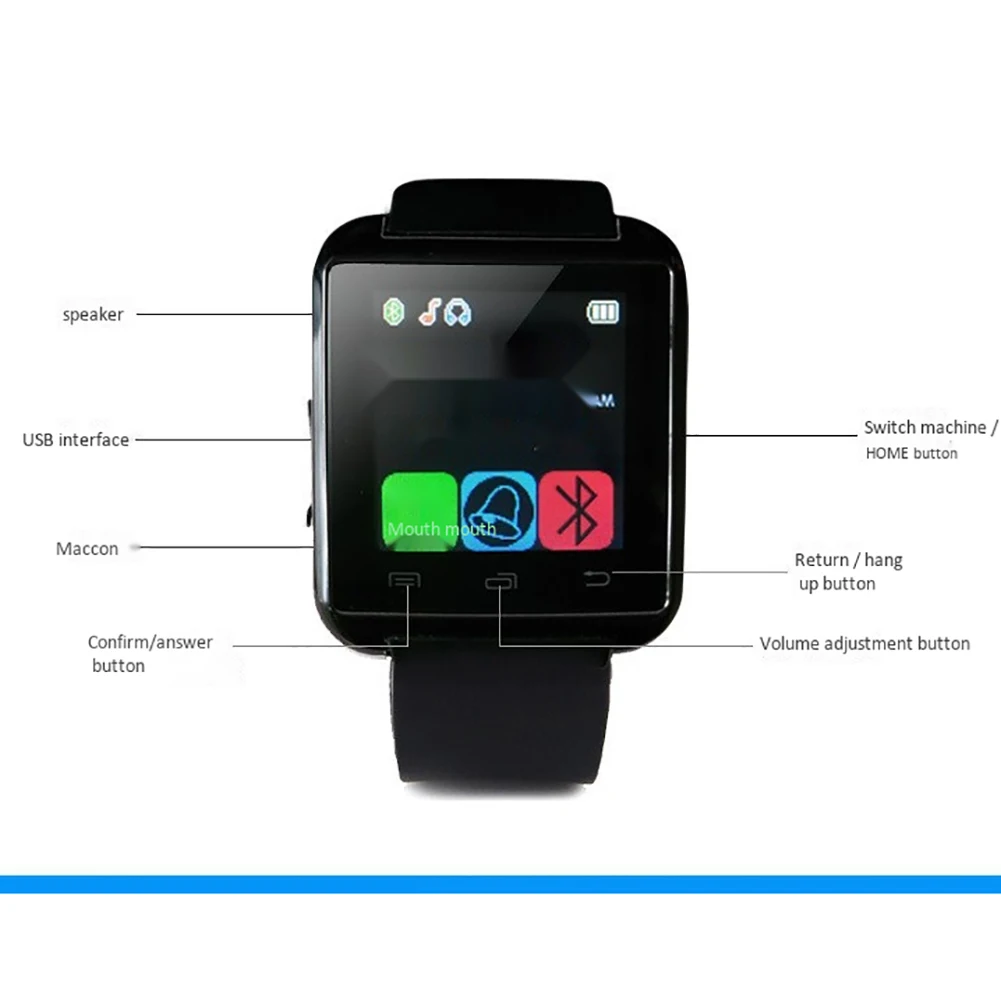 U8 Bluetooth Смарт часы цифровые спортивные шагомер уведомление о синхронизации