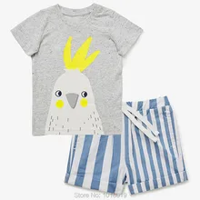 Бренд хлопок, новинка, летняя одежда для маленьких мальчиков Детский костюм из 2 предметов одежда для малышей комплекты одежды с короткими рукавами для маленьких мальчиков
