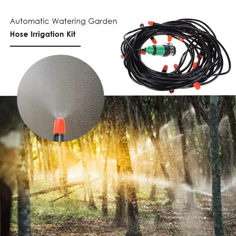 

Automatic Watering Kits Garden Hose Micro Drip Irrigation System Garden Drip Kit with Adjustable Nozzle Home Watering Flowers