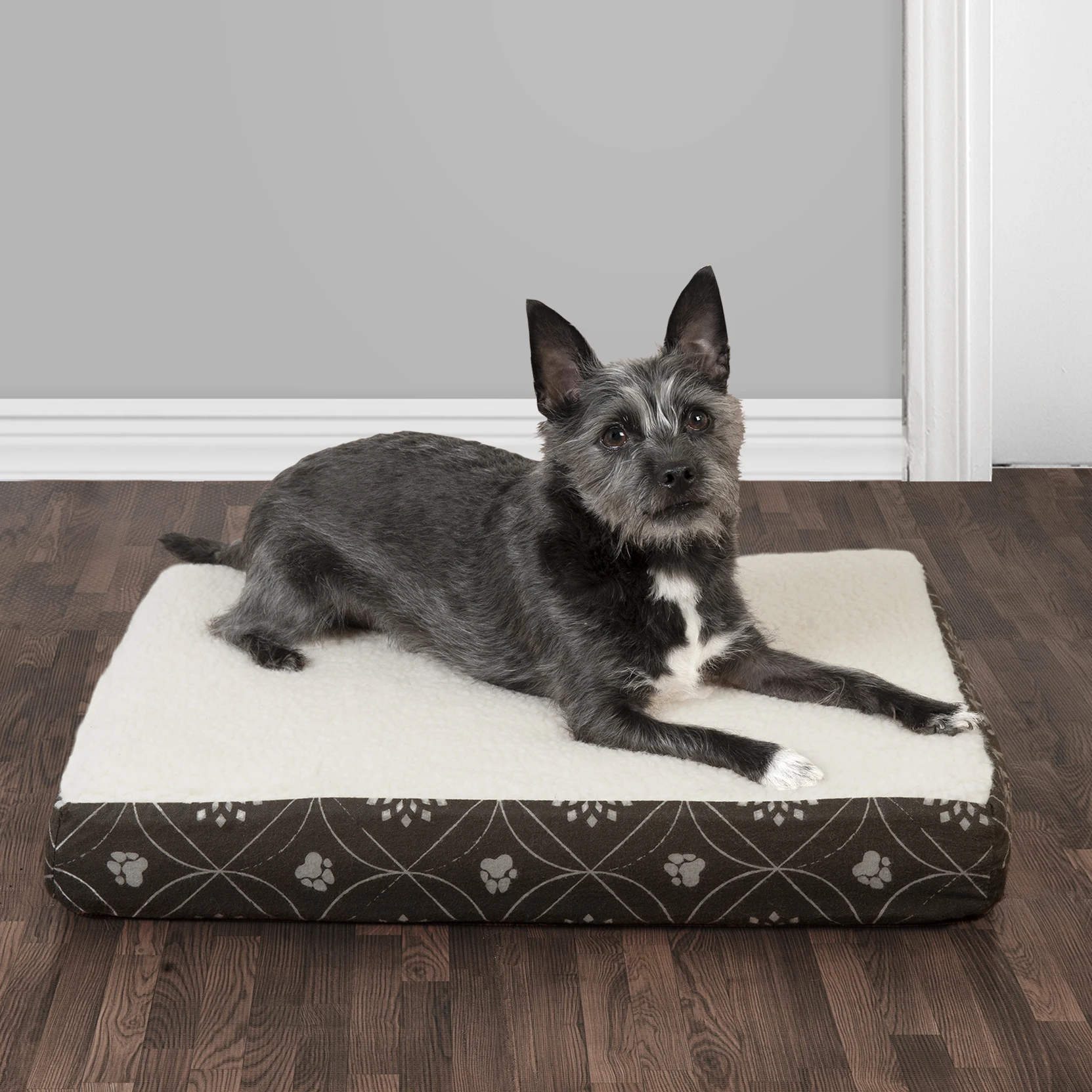 FurHaven Pet Dog Bed Deluxe Orthopedic Faux Sheepskin Mattress Pet