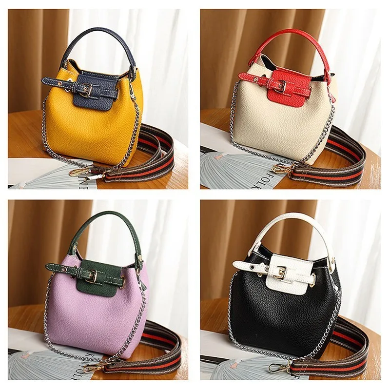 LIKETHIS أزياء المرأة قطعتين Crossbody حقيبة واسعة الكتف حزام حقيبة كتف بو حقائب يد جلدية صغيرة حقيبة ساع عارضة
