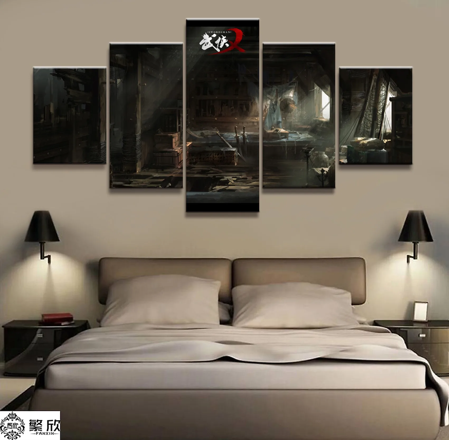 

Home Decor Canvas Picture 5 Piece Dram GameStudio Game Ancient China Painting Poster Wall For Home Canvas Painting Wholesale