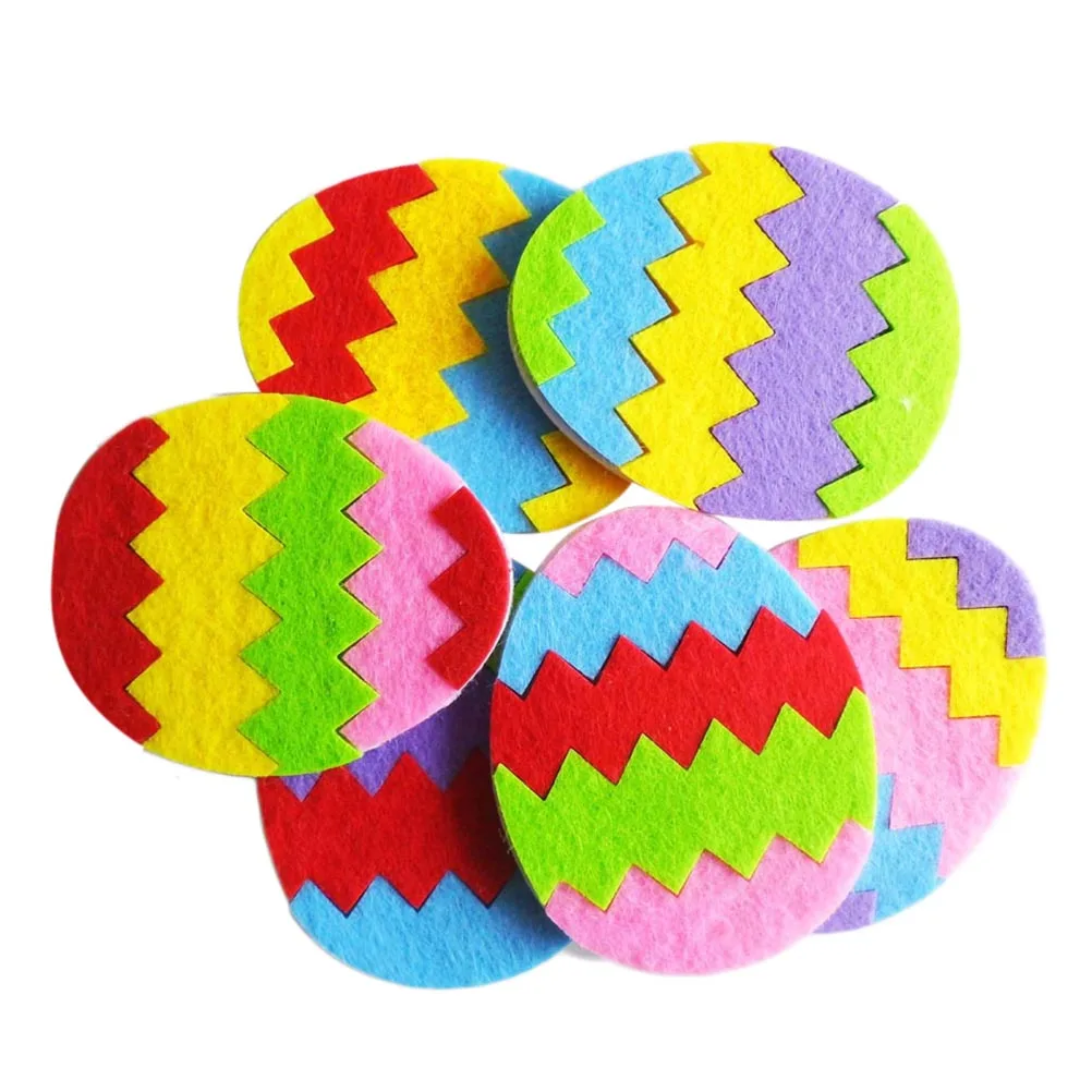 

6pcs Nonwoven Fabric DIY Creative Knock Together Egg Coloful Egg Felt Egg For Kid Baby Child