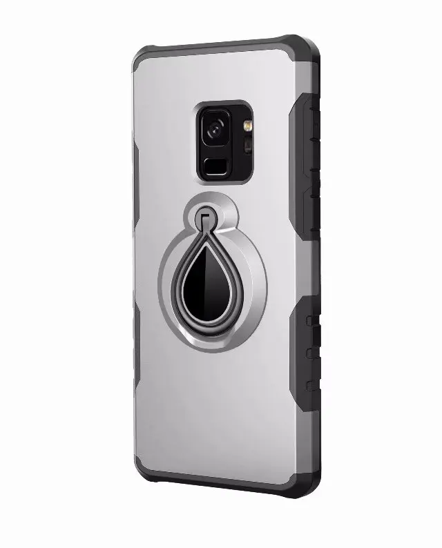 mobile phone 360-degree holder magnetic hybrid bracket metal ring armor Raindrop case FOR SAMSUNG Galaxy s9