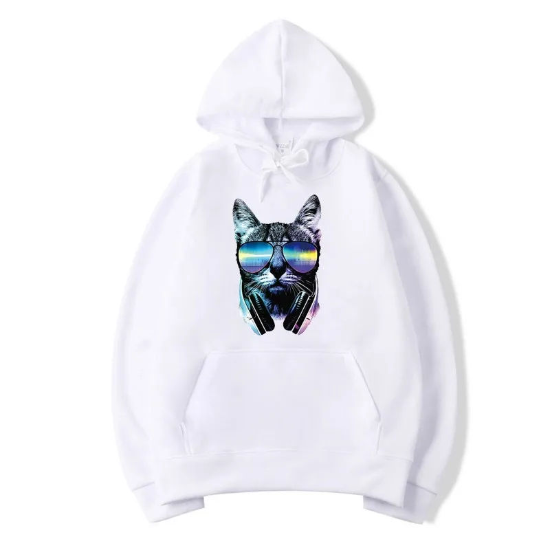 

LiSENBAO Men Blank Solid Color Personality cat avatar Multicolor hoodies Lose Hip Hop Street wear Sweatshirts Frauen streetwear