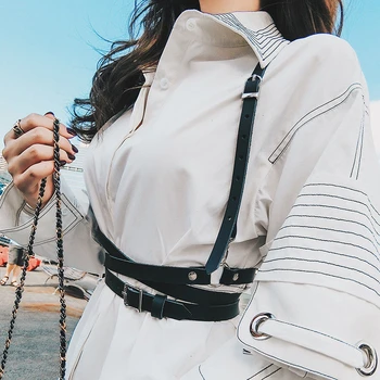 

Harness Gothic Lolita Women Suspenders Fashion handmade Leather Body Harness Women Fashion Belts