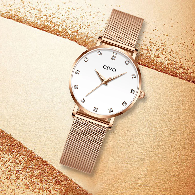 

CIVO 2019 New Fashion Ladies Watches Women Luxury Diamond Bracelet Watch Waterproof Slim Steel Ladies Quartz Clock Relojes Mujer
