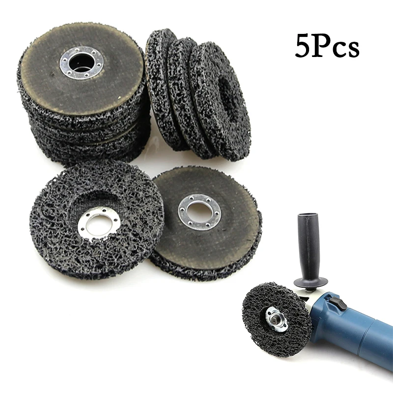 

Woodworking New 5pcs 4 Inch Black Cleaning Strip Wheel Grinding Disc Multi-Functional Grinder