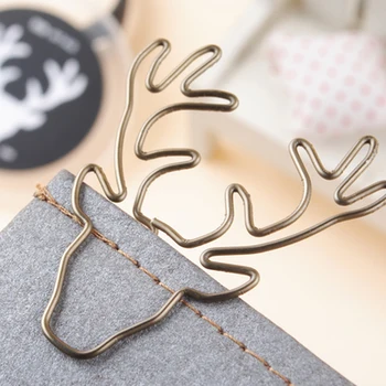 

kawaii deer head paper clip bookmarks metal clips paperclips paper Clips for Office School Home
