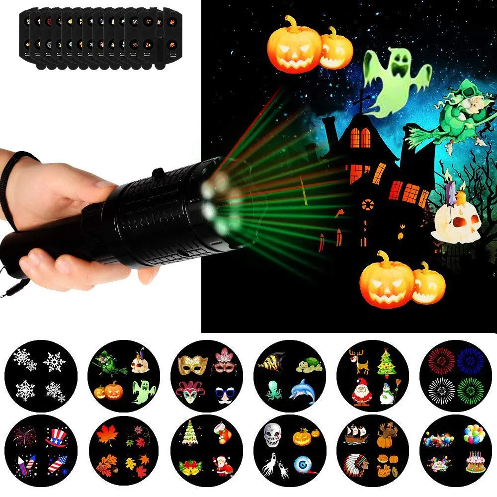 LED Projector Light Flashlight, Battery Operated Christmas Handheld