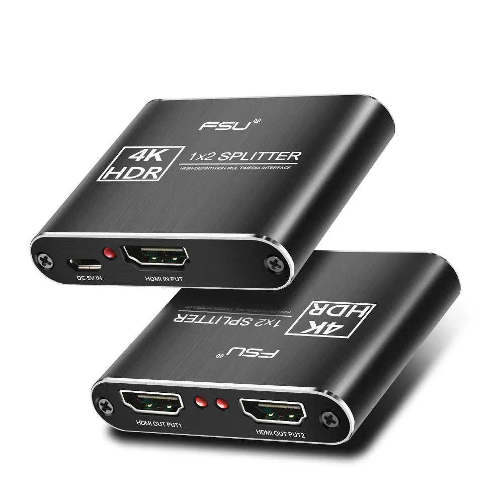 1x2 4K HDMI сплиттер 1 в 2 выхода усилитель адаптер алюминиевый Ver HDCP 3D @ 30HZ для ПК PS3 4 Xbox