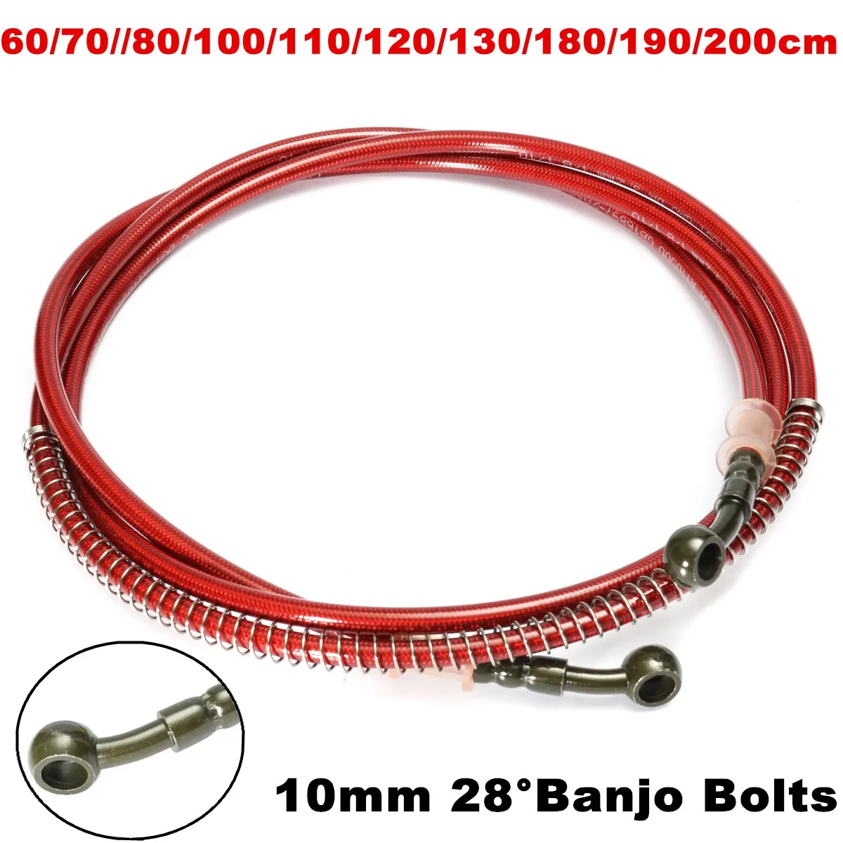 

50cm - 200cm Universal Motorcycle Braided Brake Clutch Oil Hose Line Pipe Tube Brake Tubing Fit For Yamaha For Suzuki