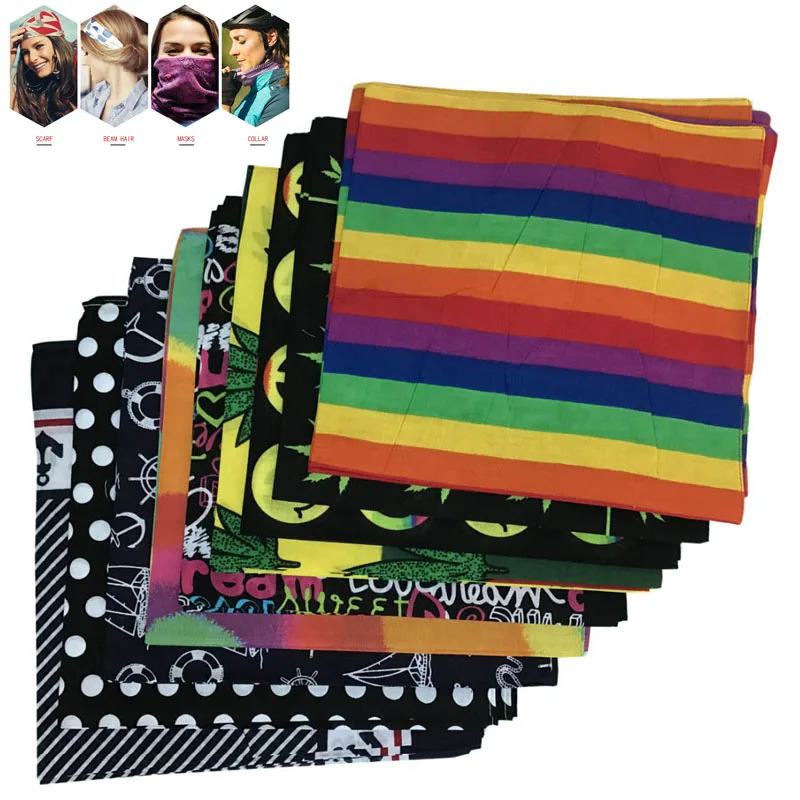 

Unisex Cotton Beautiful Hiphop Cotton Bandanas Face Mask Scarf Headwear Women Snood Headband Men Fishing Mask Hiking Balaclava