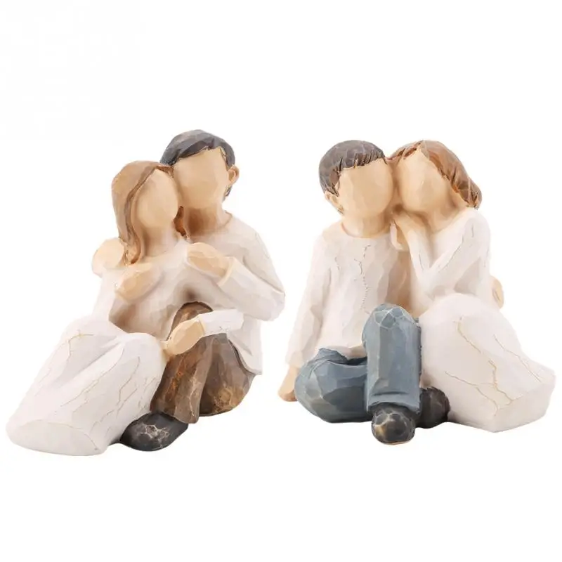 

Zerodis 2pcs 10*6*10cm Hugging Couples Shape Resin Figurine Decoration Statue Model Sculptures Home Decor A30