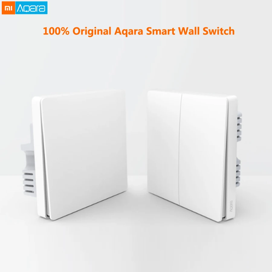 

Original Xiaomi Aqara Smart Wall Switch Single Wire Control Double Single Key Light Switch Model Mijia Home APP Remote Wireless