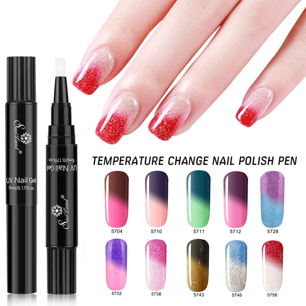 

Nail Gel Polish Pen Temperature Color Changing Pencil Nail Polish UV Gel Nail Art Varnish Pencil Thermal Change Color Lacquer