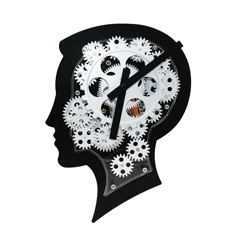 HY-G108 замечательная модель мозга настенные часы механический механизм динамический дизайн-черный