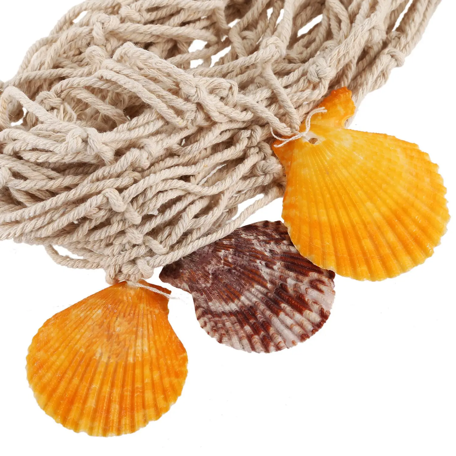 Fishing Net Beach Party Sea Shells Bar Home Wall Ceiling Decor - White Fishing Net Beach Party Sea Shells Bar Home Wall Ceiling Decor - White