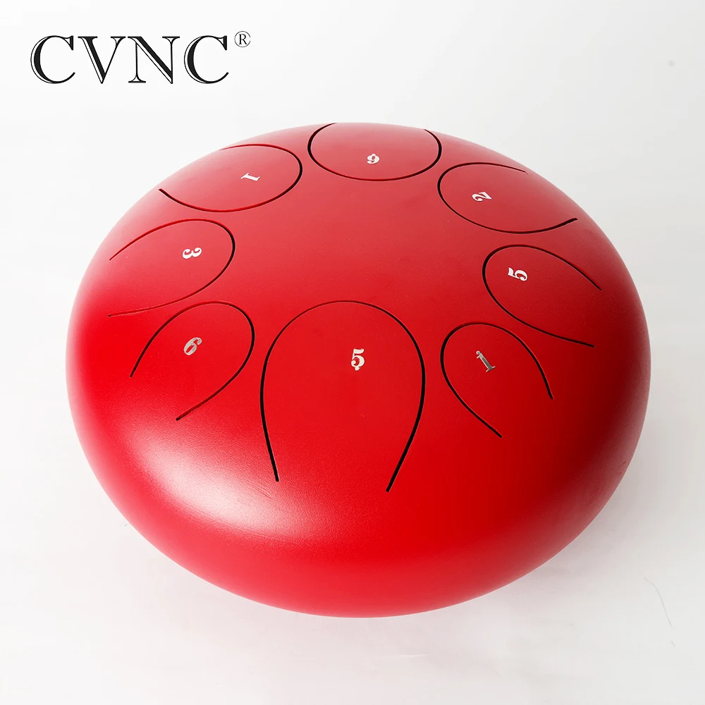 

CVNC 10'' Steel Tongue Drum 8 Notes Handpan Drum Percussion Instrument With Mallets Storage Bag Instrument Gift