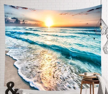 

Sea Wave Large Mandala Indian Tapestry Wall Hanging Bohemian Beach Mat Polyester Thin Blanket Yoga Shawl Mat Blanket