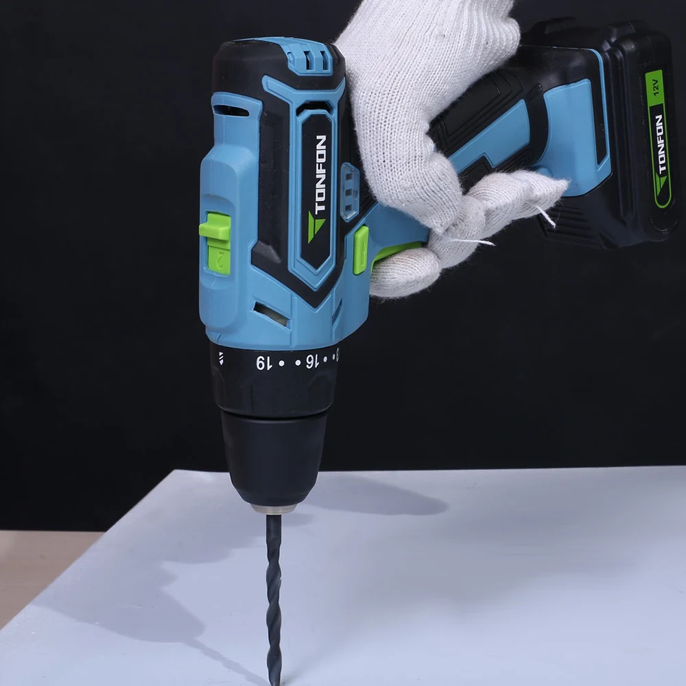 

Rechargeable 1500mAh Li-Ion Battery Cordless Electric Drill Bit 12V Electric Gun Drill 19-Speed Torque Power Tools
