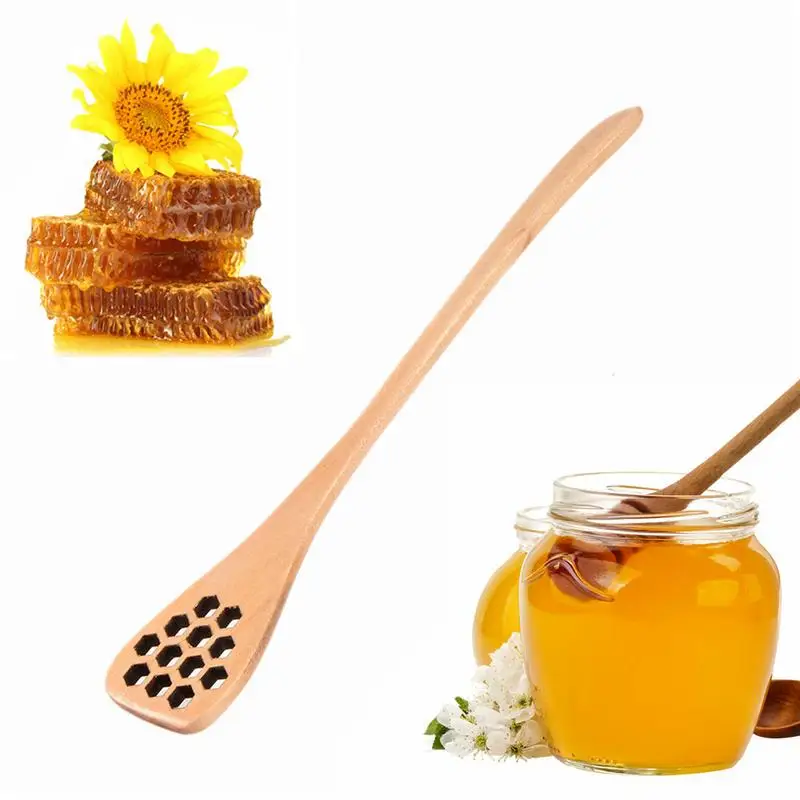 

Creative Honey Spoon Stick Dipper Practical Long Handle Wooden Coffee Milk Tea Supplies Kitchen Utensils