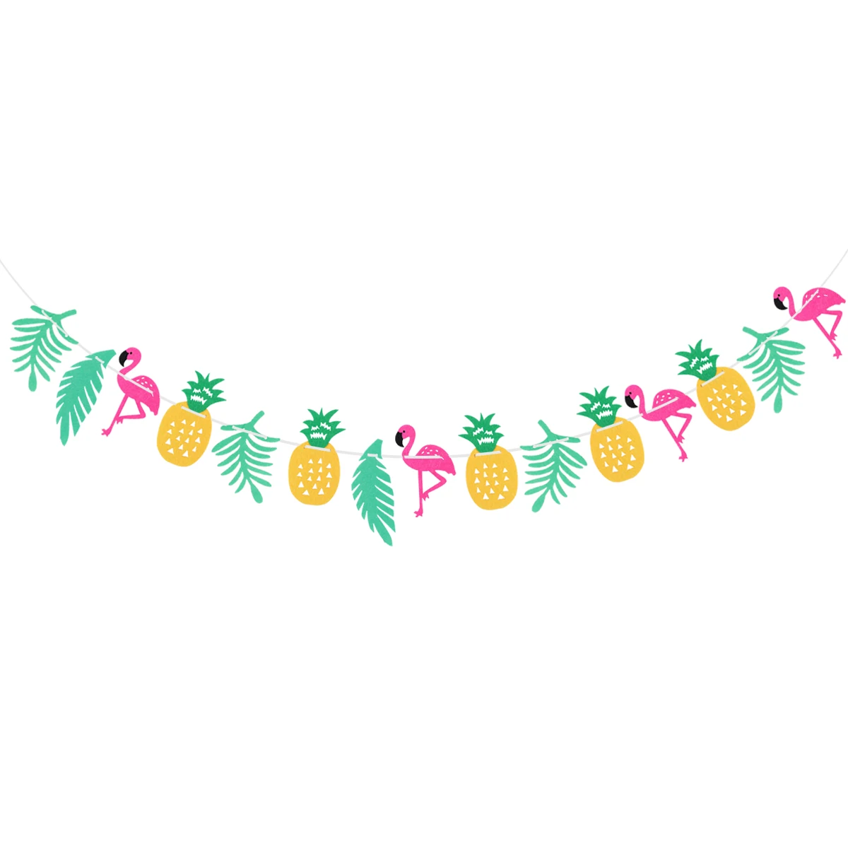 

3 Meters Flamingo Buntings Banners Party Long Felt Selva Greenery Tropical Plant Flower Pineapple Palm Garlands for Decorations