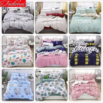 

Duvet Cover Sheet Pillow Case 3/4 pcs Bedding Set Adult Kids Child Soft Cotton Bed Linen Single Full Queen King Size Bedspreads
