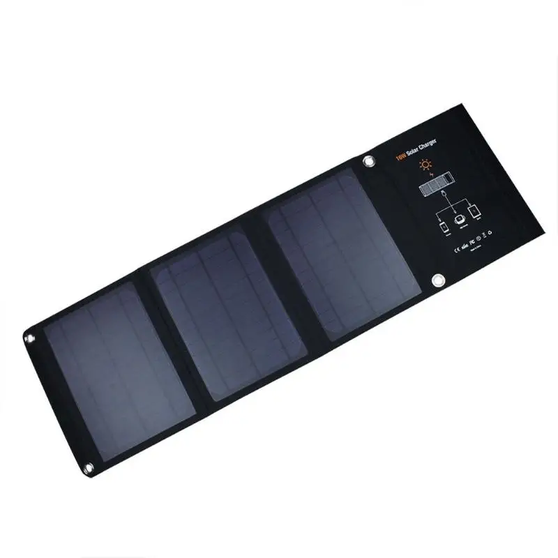 

Folding Solar Energy Phone Charger 16W Folding Package Portable Outdoor Battery Charger Power Bank for Smartphone Tablet