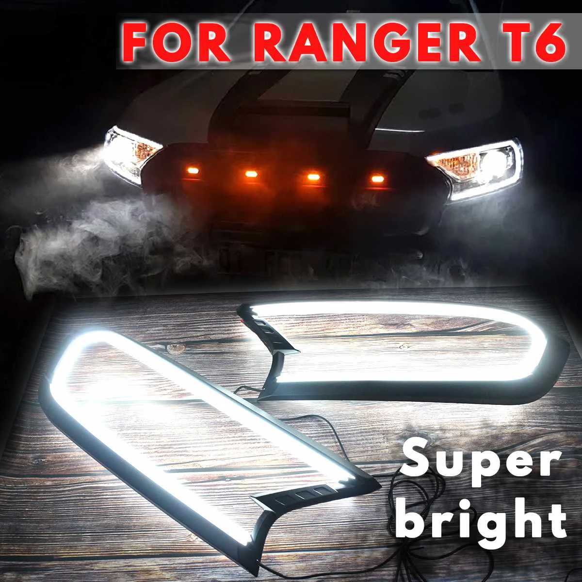 

2019 NEW Update Design Black HeadLight LED Cover Trim ABS Lamp Hood For FORD For RANGER T6 WILDTRAK 2015 2016 2017 2018