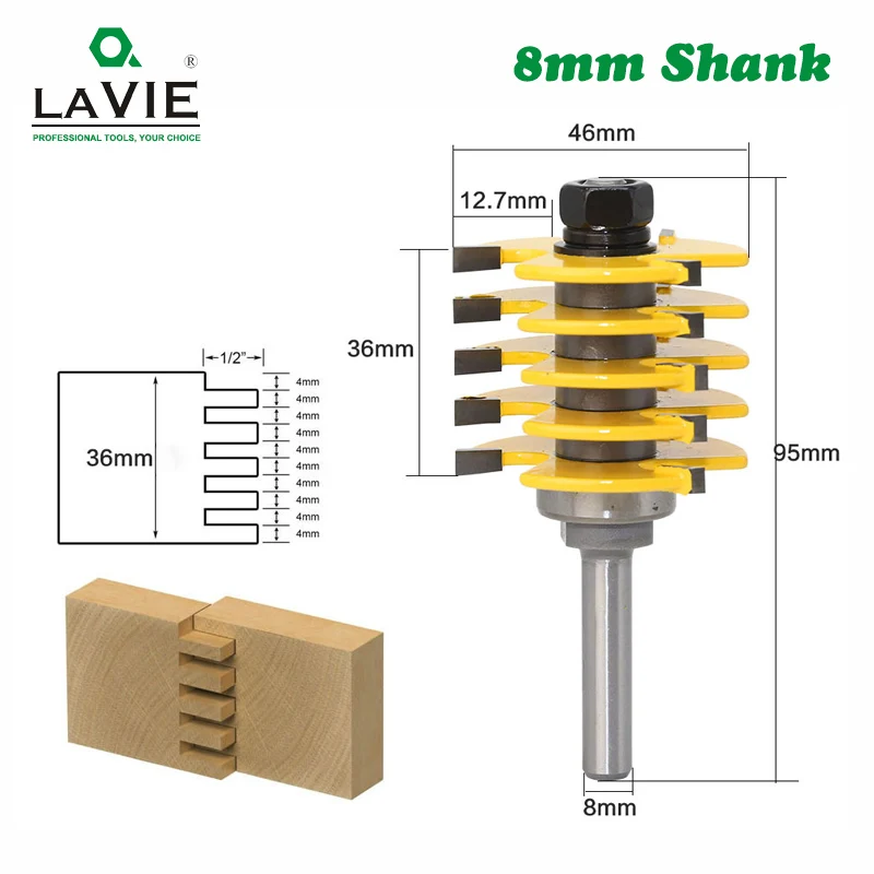LAVIE 1 шт. 8 мм хвостовик 3 зуба регулируемый палец шарнир фрезы Tenon фрезы промышленного класса для дерева инструмент MC02038