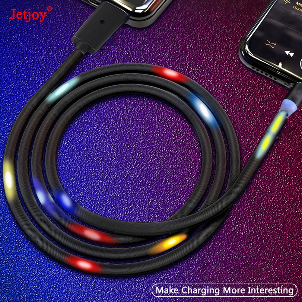 Тип C LED USB для Huawei P30 Pro Синхронизация данных световая вспышка танцевальный кабель