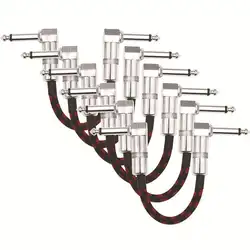 Прочный Электрогитары педаль эффектов патч-кабель, провод пвх соединительный кабель 6,35 Стандартный 15/30 см аудио Вилки передачи