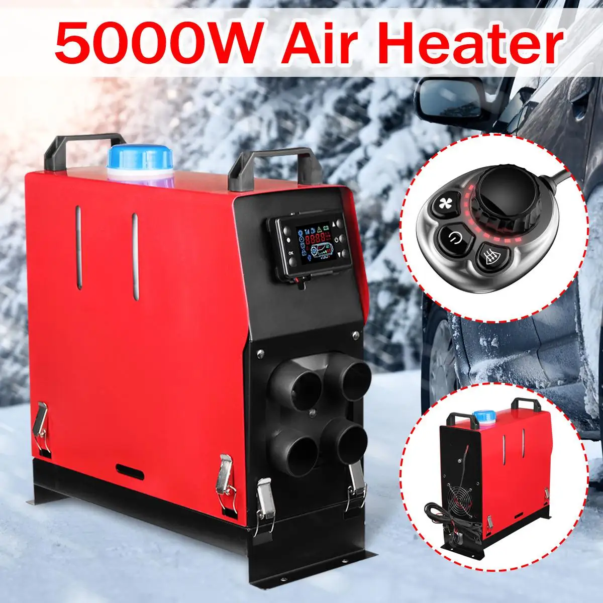 

5000W Air diesels Heater 5KW 12V 4 Holes Car Heater For Trucks Motor-Homes Boats Bus +Newest Switch