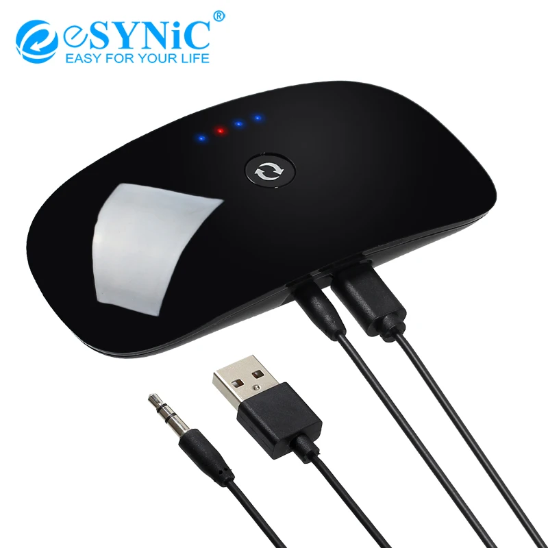

Esynic Wireless Bluetooth Audio Music Transmitter Aux Stereo Converter Receiver A2DP Stereo Audio Music Adapter For TV Car