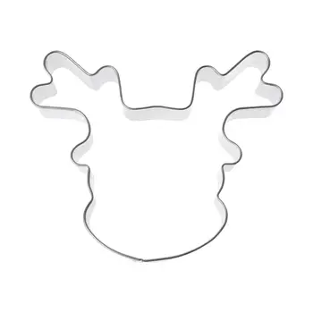 

New Stainless Steel Cookie Cutter Biscuit Mold Christmas Deer Head Reindeer Mould DIY Tool Fondant Cutter Gingerbread Man Cookie