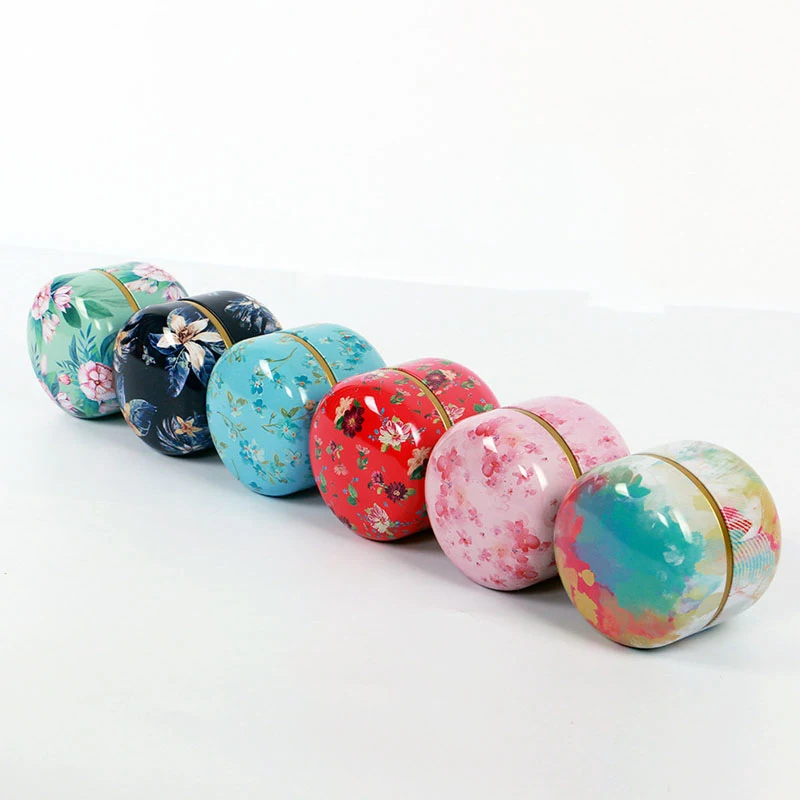 

Multifunction Metal Tin Tea Box Flower Tea Gift Boxes Round Shape Tinplate Storage Box Candy Cookie Container Tea Jar Cans Case