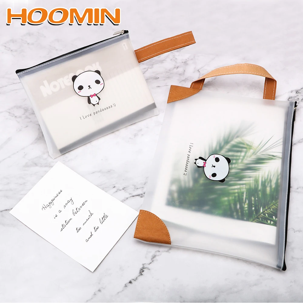 

HOOMIN Student Documents Pouch Transparent zipper file bag Pen Case Bag Home Office Storage Zipper Bag Pouch Stationery Storage