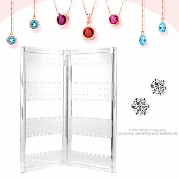 

2 Door Home Desk Transparent Acrylic Holder Hanging Stand Organizer Clear Necklace Drop Earring Display For Jewelry Wholesale
