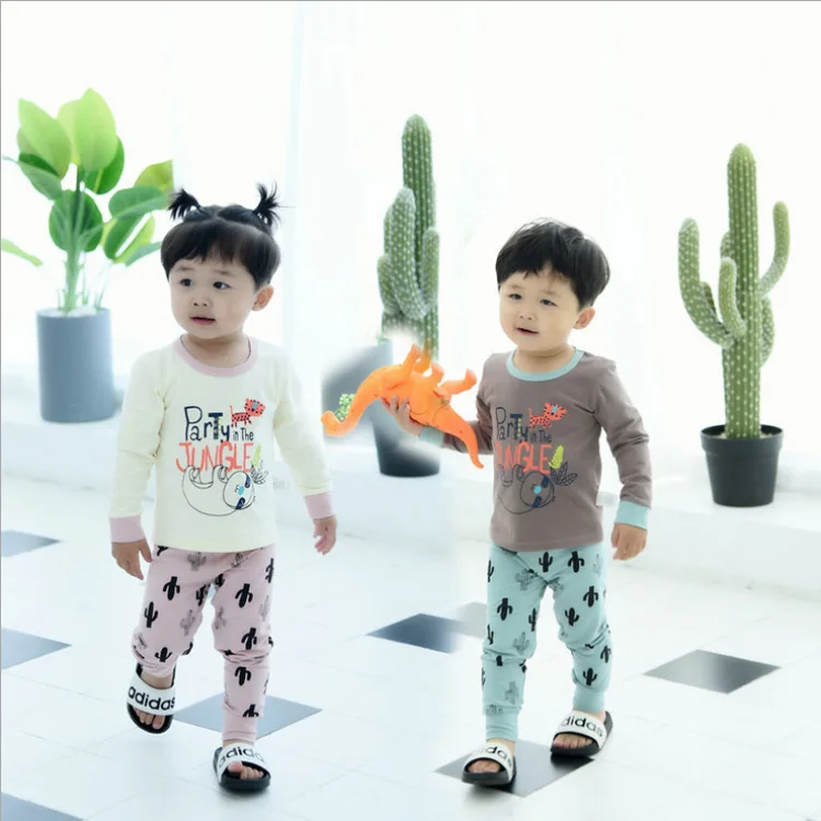 

And New Product Full Cotton Children Printing Home Furnishing Suit In Children Autumn Clothes And Trousers Suit Lai-hka Suit