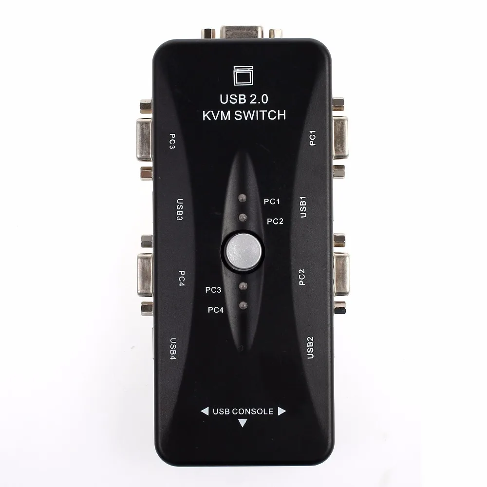 ESYNiC 4 порта USB 2 0 KVM переключатель коробка с Кабели для клавиатуры мышь монитор VGA